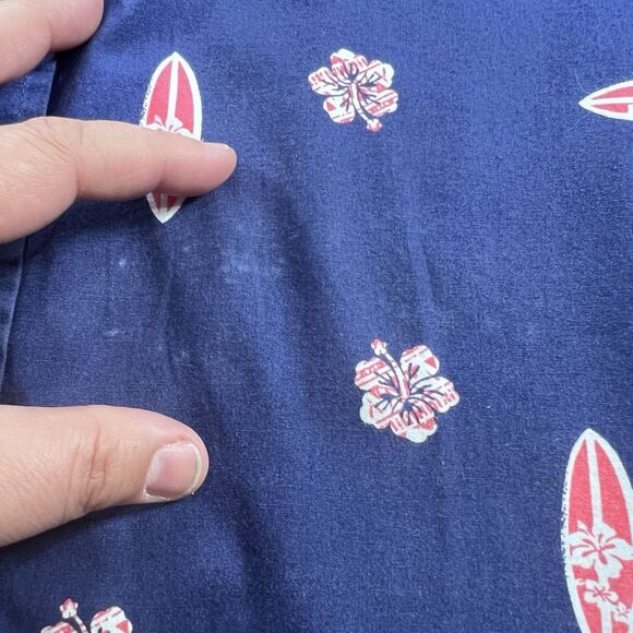 HB Harbor Bay-Mens Hawaiian Shirt-2XL Big/Wide Blue W/ Surfboard All Over Print - Picture 3 of 15